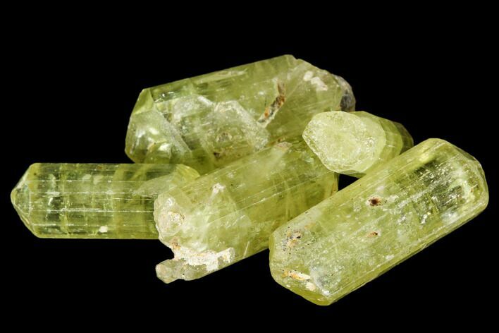 Bag Of Five Yellow Apatite Crystals ( - ) - Morocco #108364